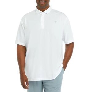 NWT *NEW* Zelos Men’s Solid White Performance Golf Preppy Polo 2XL